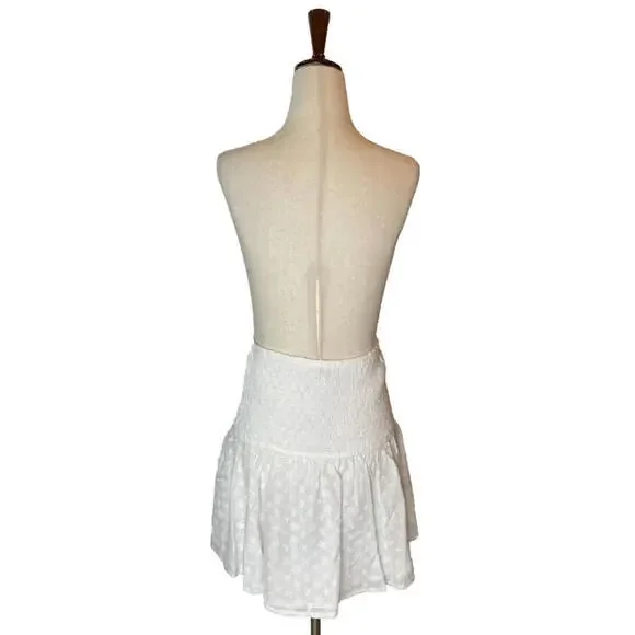 Sabo Harmony Skirt Womens S Eyelet Smocked Stretch High Waist Mini Skirt New - Picture 5 of 9